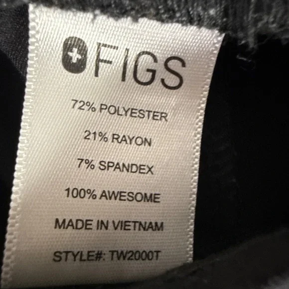 Figs Black Joggers with White Drawstring - Picture 4 of 7